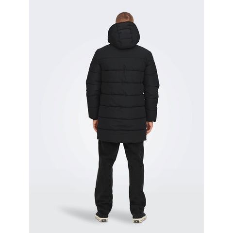 Only & Sons: Melvin Life Long Hooded Puffer Coat