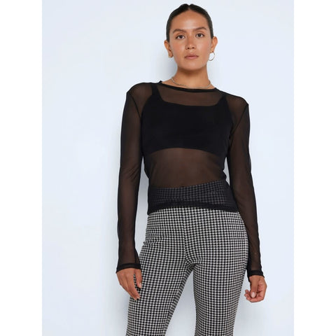 Noisy May: Long-Sleeved Mesh Top
