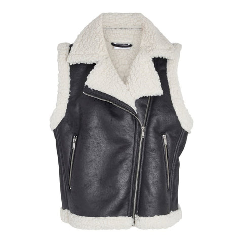 Noisy May: Sleeveless Shearling PU Vest