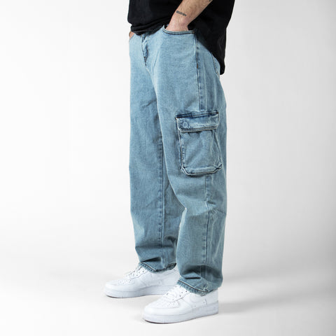 WLKN: Cargo Baggy Fit Denim Pants