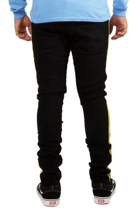 Crysp: Manuel Yellow Side Taping Denim Pant