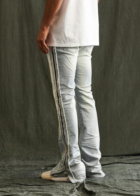 Embellish: Ross Side Stripes Details Flare Denim