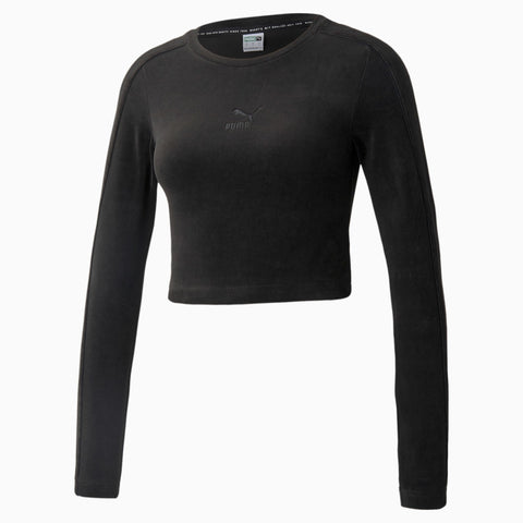 PUMA: Iconic T7 Velour Longsleeve Top