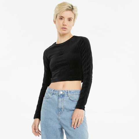 PUMA: Iconic T7 Velour Longsleeve Top