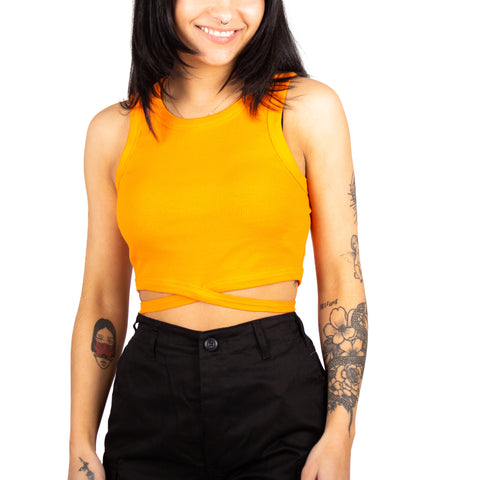 Noisy May: Aya S/L Tie Front Top