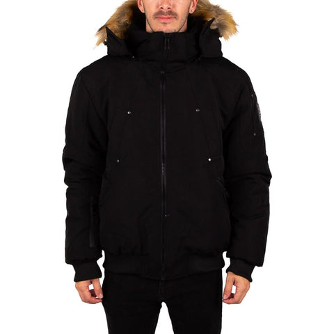 UCXX: Faux Fur Collar All Black Winter Coat