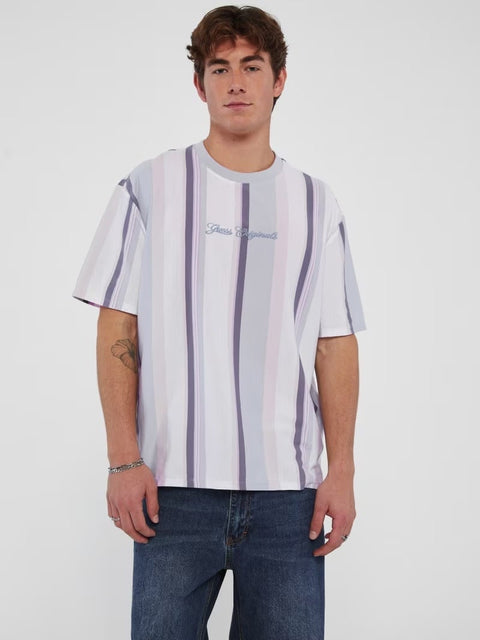 Guess: Vertical Stripe Tee - Pure