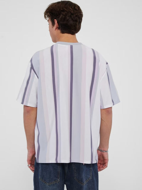 Guess: Vertical Stripe Tee - Pure