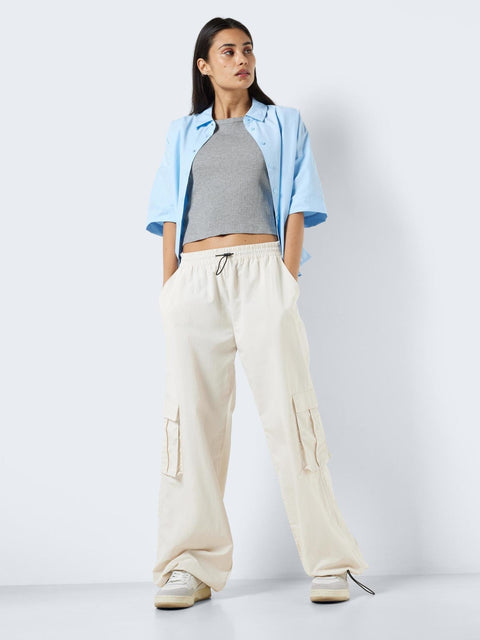 Noisy May : Parachute Cargo Pants - Cream