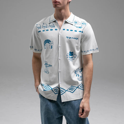Rip N Dip: Blonded Knitted Button Up