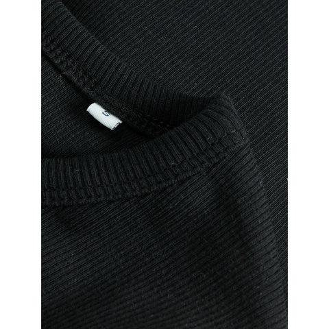 JJXX : Feline Long Sleeve Rib Tee - Black