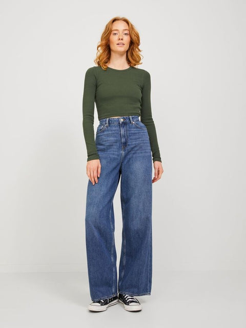 JJXX : Feline Long Sleeve Rib Tee