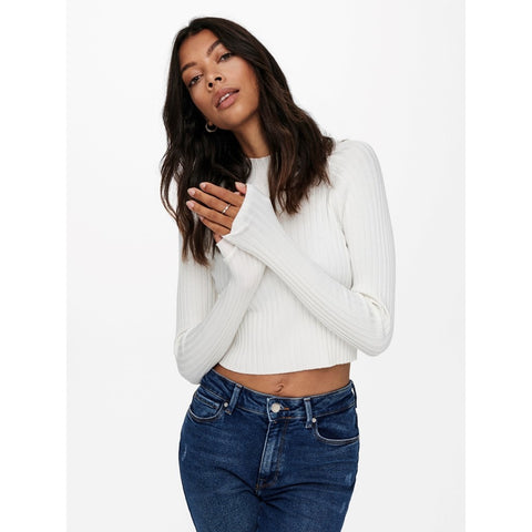 Only: Ella Long-Sleeve Cropped Pullover Knit