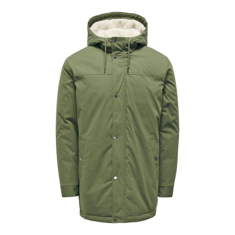 Only & Sons : Alexander Parka Coat - Olive