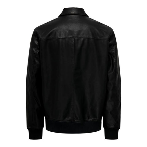 Only & Sons : Collar Faux Leather Jacket