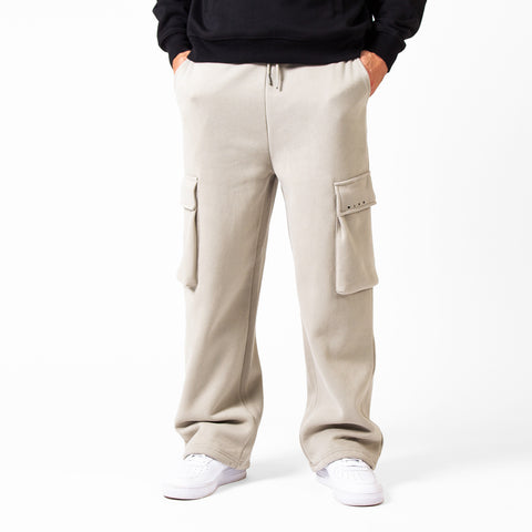 WLKN : Tonal Wide Leg Cargo Sweatpants
