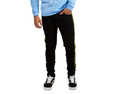 Crysp : Manuel Yellow Side Taping Denim Pant