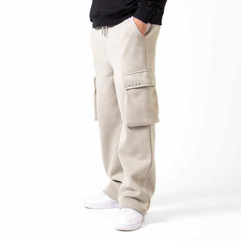 WLKN : Tonal Wide Leg Cargo Sweatpants