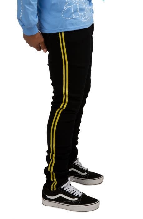 Crysp: Manuel Yellow Side Taping Denim Pant