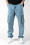 WLKN : Cargo Baggy Fit Denim Pants