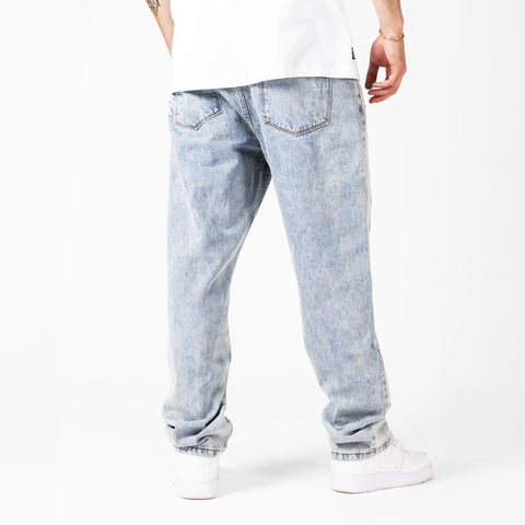 WLKN : Distressed Logo Loose Fit Denim Pants
