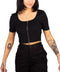 Noisy May : NMRibella SS Zip Crop Top