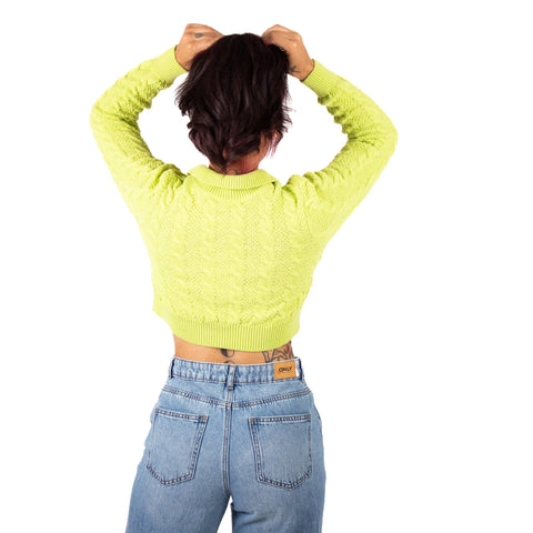 Only : Astrid L/S Cropped Polo Knit