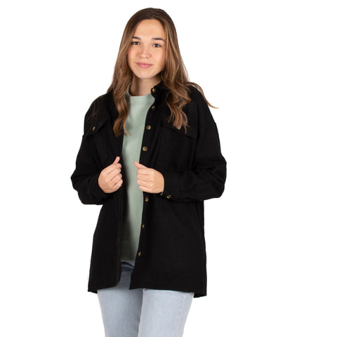 Noisy May : NMFlanny L/S Long Shacket BG Noos