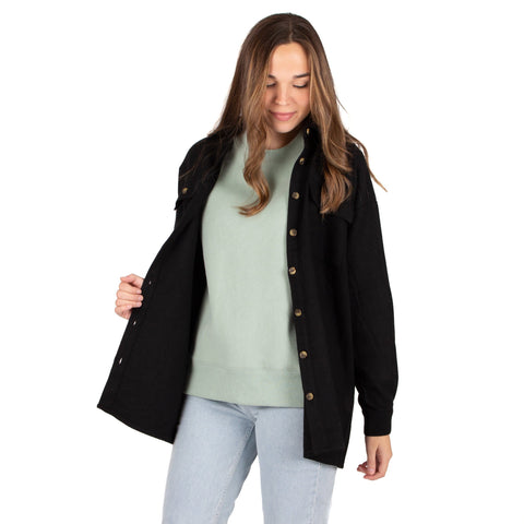 Noisy May : NMFlanny L/S Long Shacket BG Noos