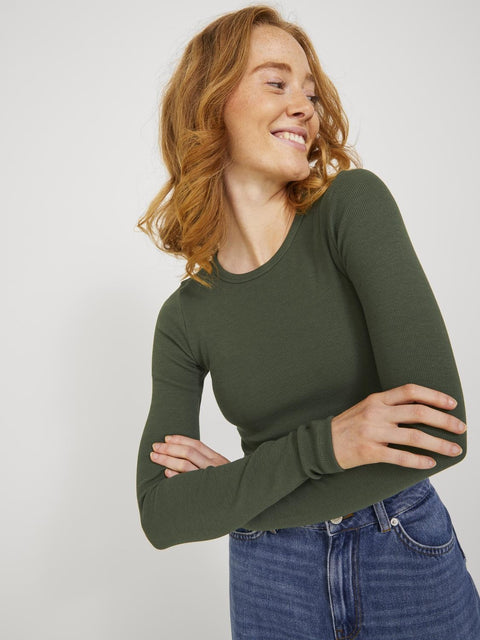 JJXX : Feline Long Sleeve Rib Tee