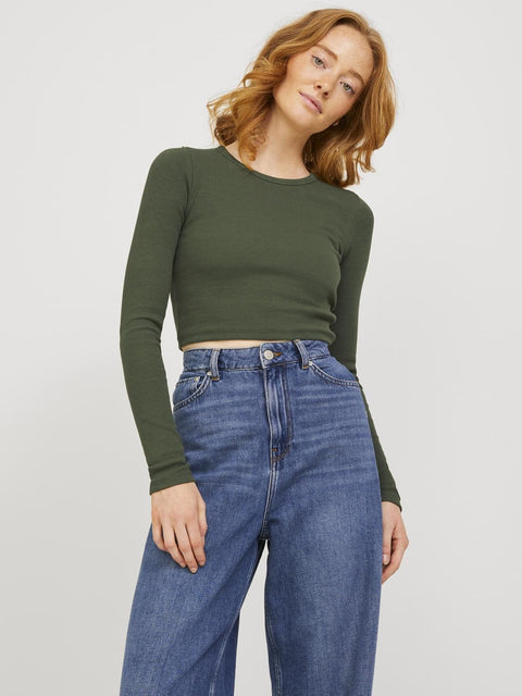 JJXX : Feline Long Sleeve Rib Tee