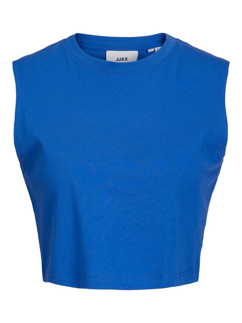 JJXX : Slim Sleeveless Crop Tee - Blue