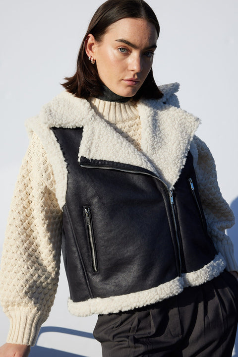 Noisy May: Sleeveless Shearling PU Vest