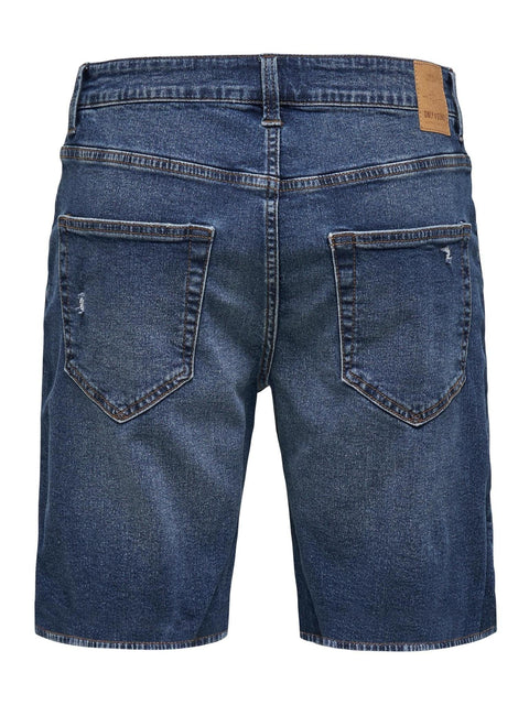Only & Sons : Avi Ripped Denim Shorts