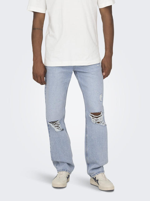 Only & Sons : Edge Loose Fit Destroy Denim
