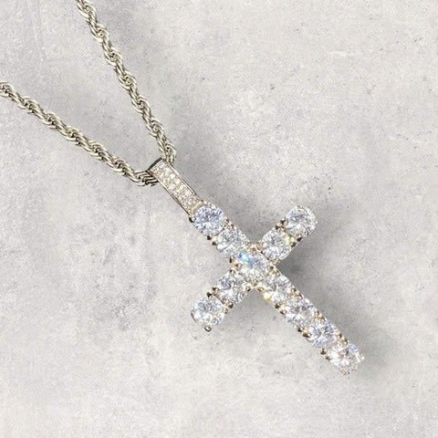 Deluxe Drip : Solitaire Cross Necklace