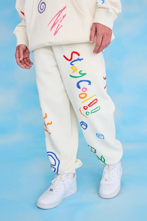 Stay Cool nyc : Scribble Matching Set Sweatpants
