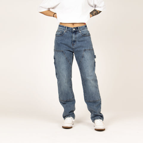 WLKN : Carpenter Loose Fit Denim Pants