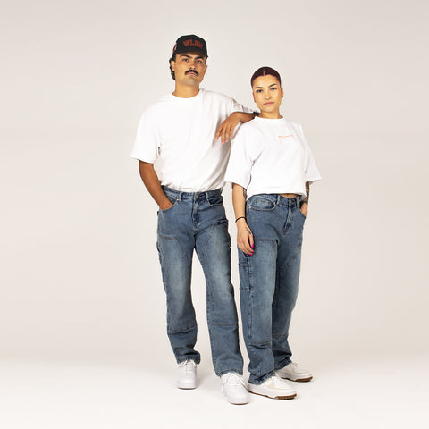 WLKN : Carpenter Loose Fit Denim Pants