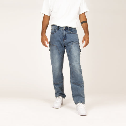 WLKN : Carpenter Loose Fit Denim Pants
